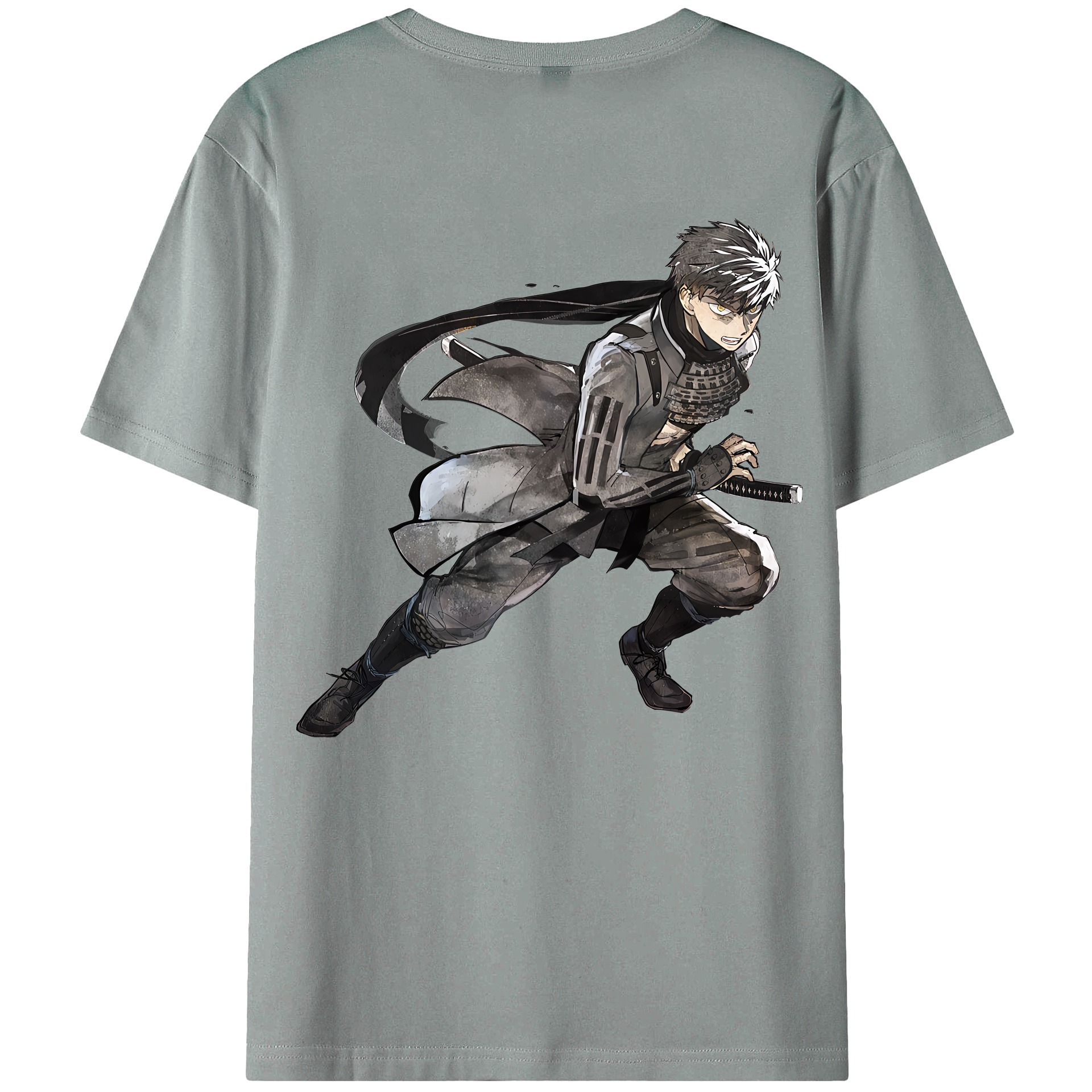 （画像用） 刀剣乱舞 Touken Ranbu 綿100％ メンズ半袖Tシャツ（バックプリント） 通気性